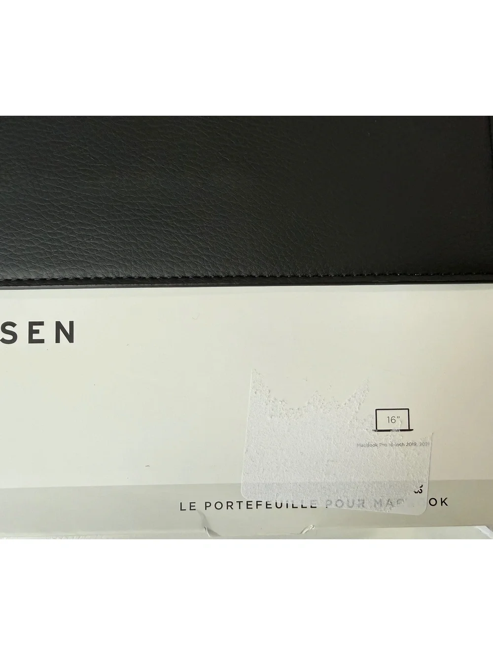 Von Holzhausen The MacBook Portfolio 16” Black Vegan Leather Laptop Sleeve Case
